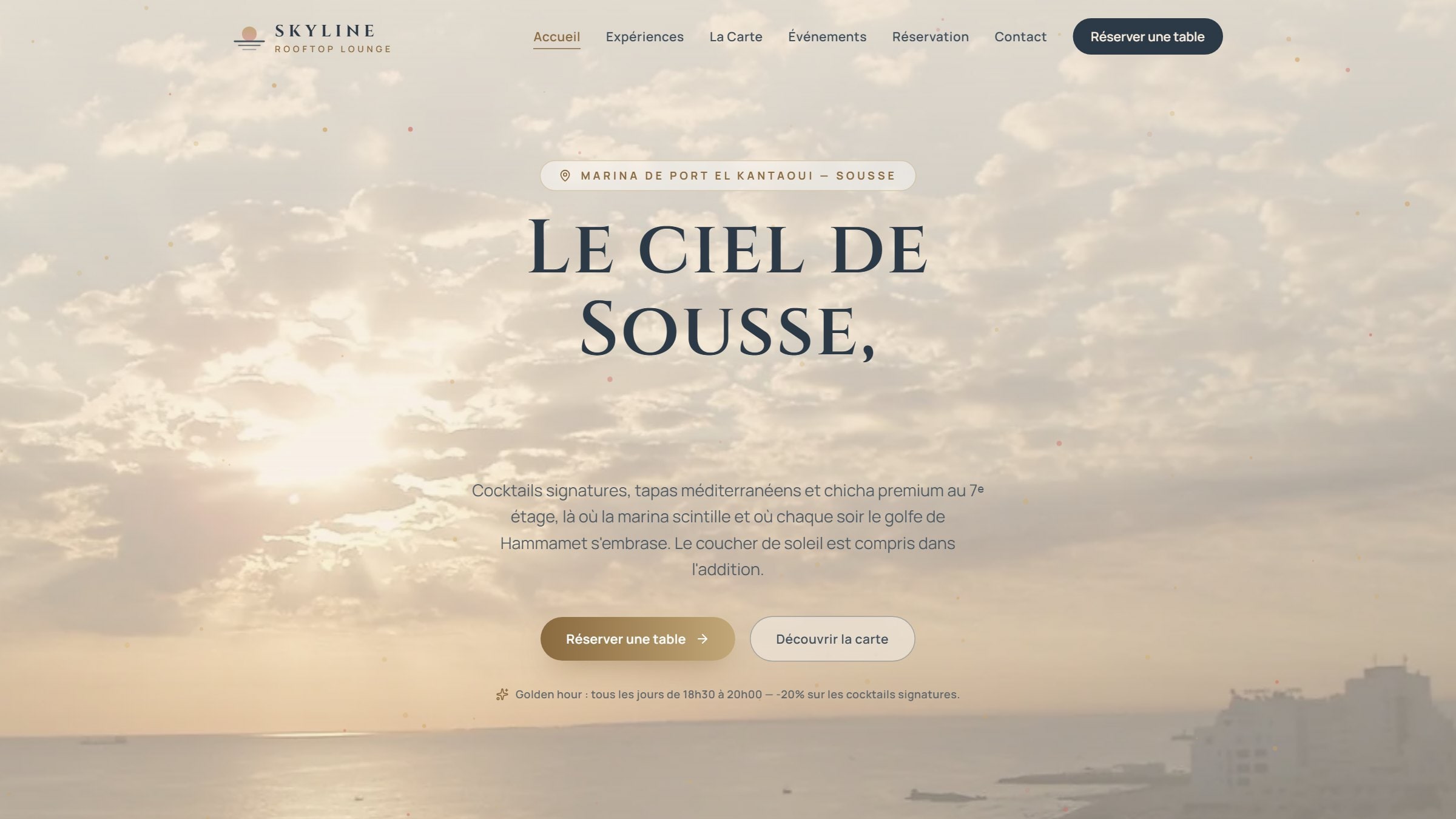 SKYLINE Rooftop Lounge — Rooftop Lounge · Web homepage built by BreakNRoot